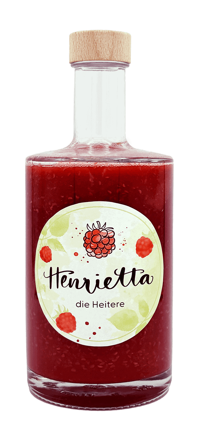 Henrietta die Heitere – alkoholisches Himbeergetränk auf Wodkabasis - liebevoll hergestellt in Wien